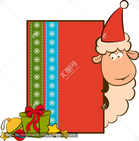 卡通搞笑Santa,Claus,sheep。
