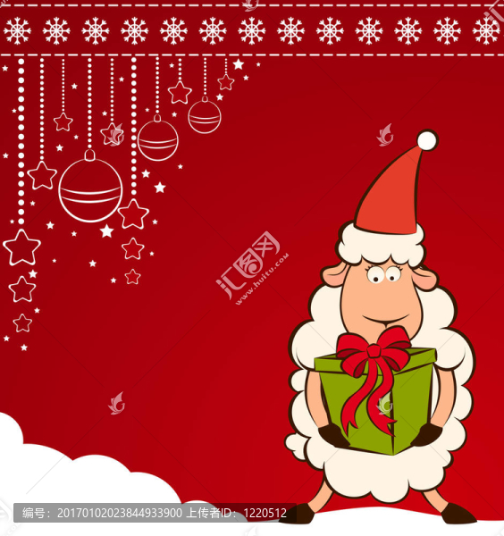 卡通搞笑Santa,Claus,sheep。