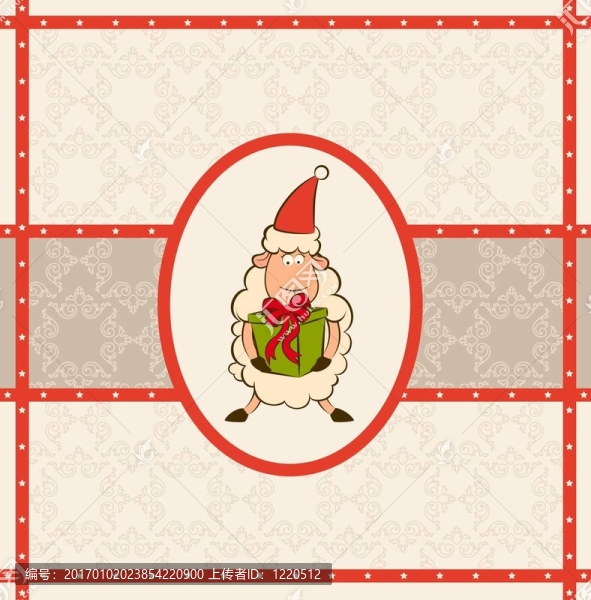 卡通搞笑Santa,Claus,sheep。