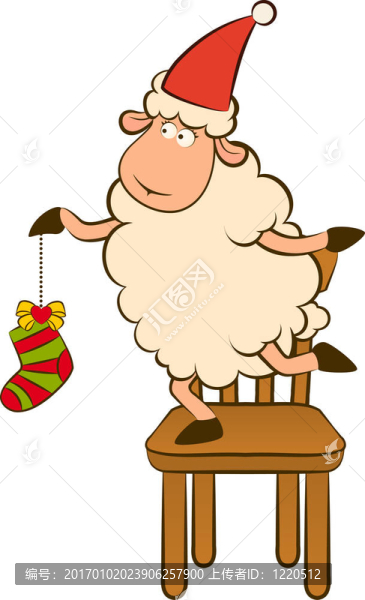 卡通搞笑Santa,Claus,sheep。