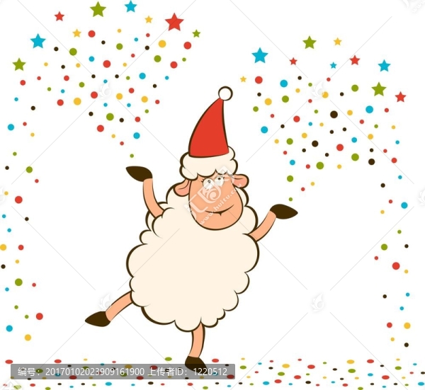 卡通搞笑Santa,Claus,sheep。