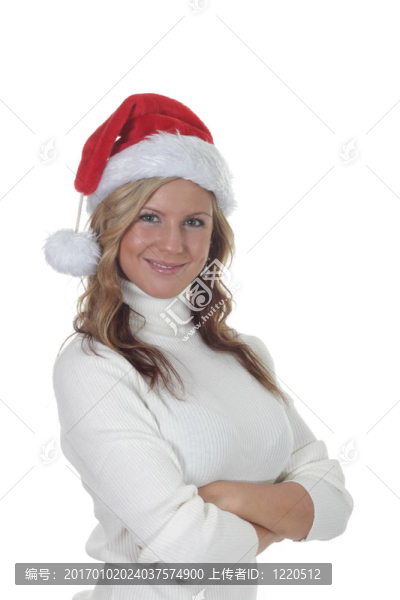 Santa,Hat青年婦女