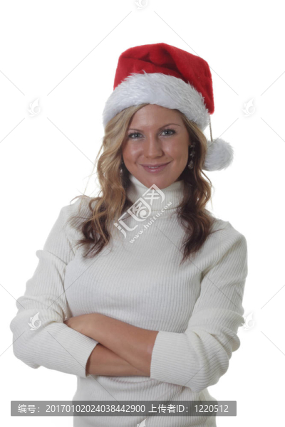 Santa,Hat青年婦女