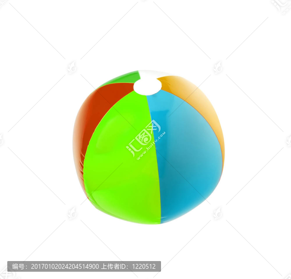 白色背景上的彩色沙灘球