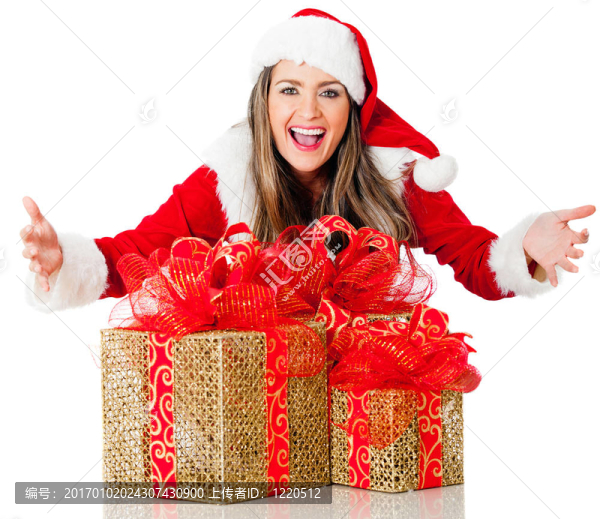 帶禮物的Santa女