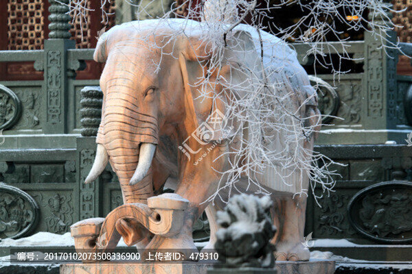 寺廟,建筑,大象,雕塑,石雕