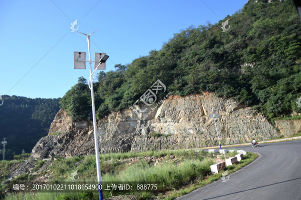 盤山公路人文景觀圖