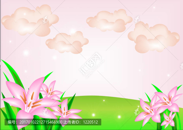 草地背景上的花