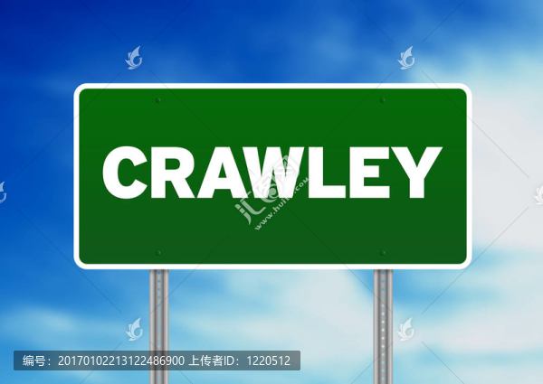 綠色道路標(biāo)志-,Crawley；英國(guó)