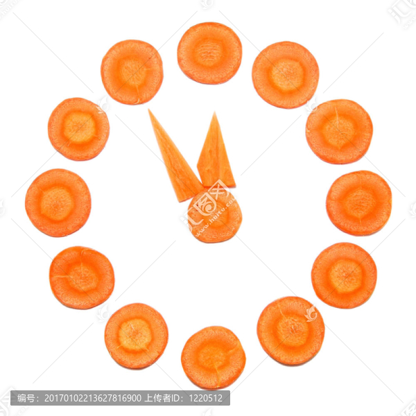 胡蘿卜圈時鐘。五末日警鐘