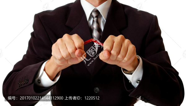憤怒的商人手掰鉛筆