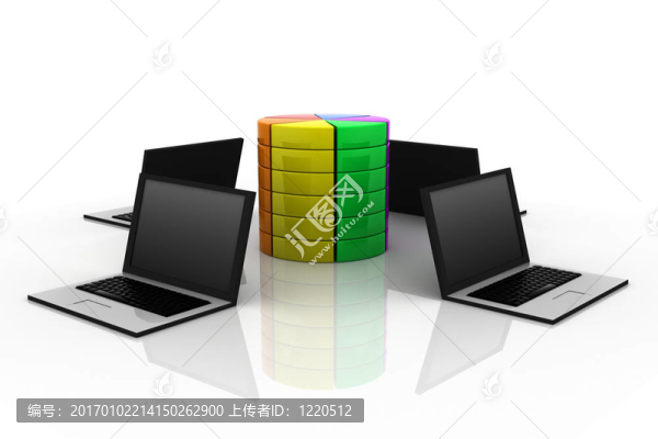 帶餅圖的筆記本電腦