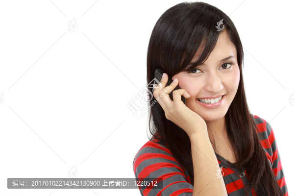 亞洲年輕女性微笑呼喚