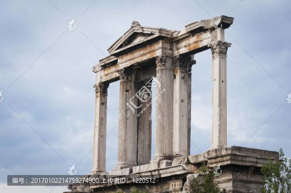 希臘；Athens。哈德良拱門。