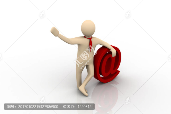 3D人類電子郵件符號業(yè)務