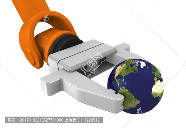 機(jī)械手臂抱著地球儀