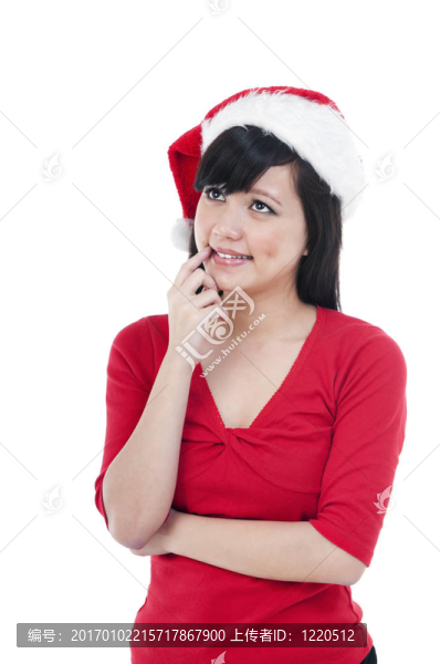 圣誕婦女仰視