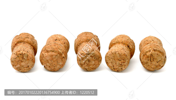 香檳酒的軟木塞孤立在白色背景