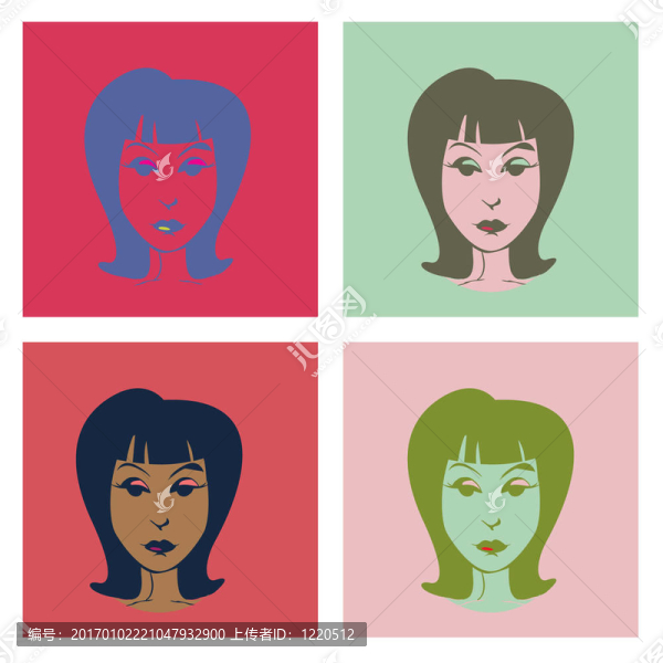 波普藝術(shù)風(fēng)格插圖中的女性
