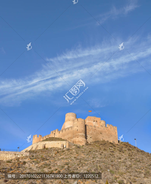 Castle,Biar在白色海岸西班牙