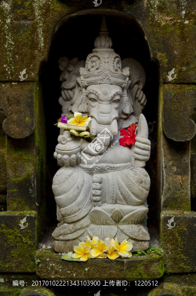 巴厘印度尼西亞Ganesh的雕像