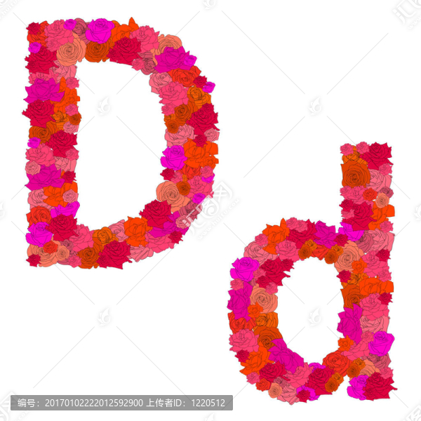 花字母D