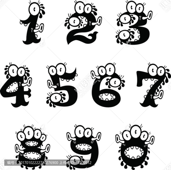 卡通怪獸的數(shù)字
