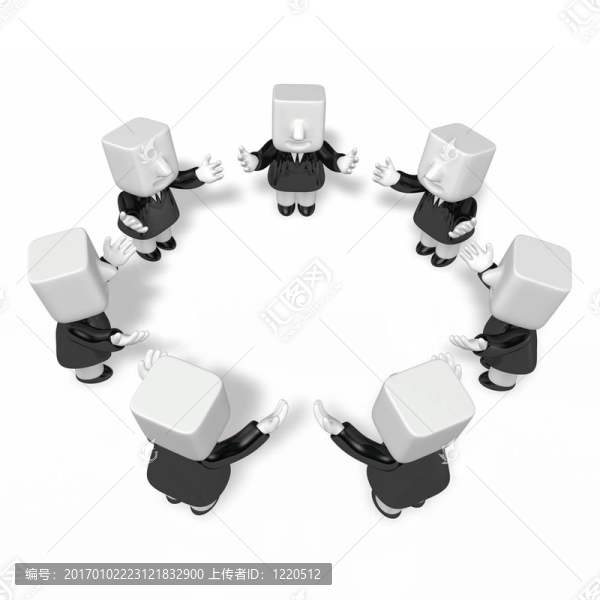 3D商務男士會議