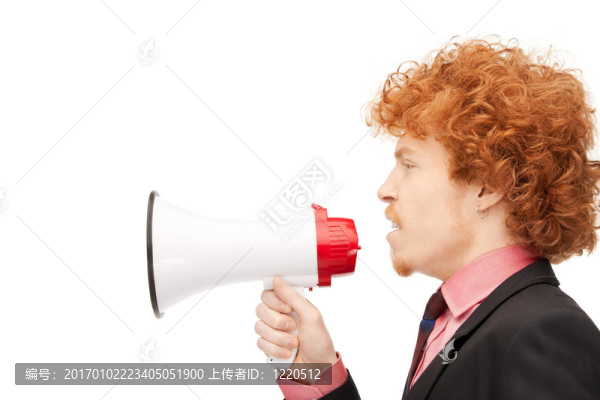 男子用擴(kuò)音器-匯圖網(wǎng) www.fosd68.com 男子用擴(kuò)音器