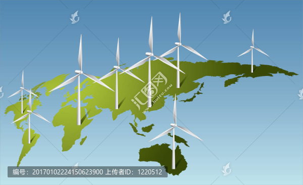 風(fēng)力發(fā)電機在地球上發(fā)電