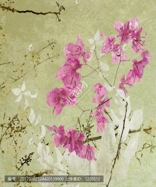 書法風(fēng)格花卉藝術(shù)品