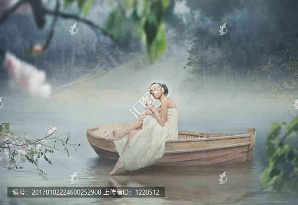 美麗的黑發(fā)在美麗浪漫的景觀構(gòu)成