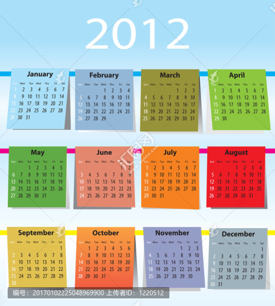 多彩日歷2012