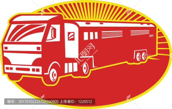 馬運(yùn)輸卡車拖車復(fù)古