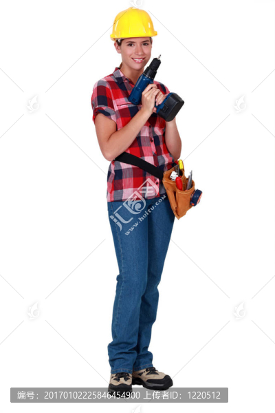 女職工帶鉆