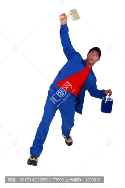 震驚的畫家向后倒下
