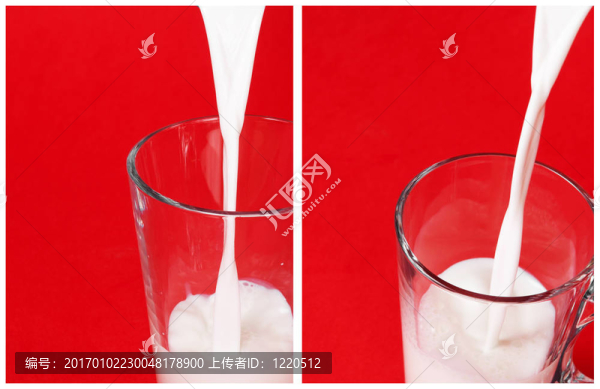 拼貼：倒牛奶在格拉斯