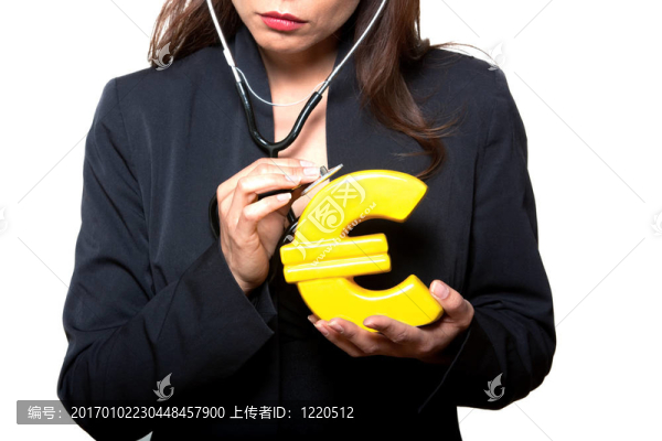 女人對歐元的特寫
