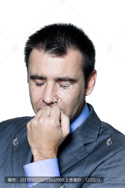 一個憂郁的擔(dān)心商人特寫肖像