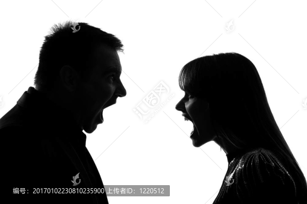 一對男人和女人的尖叫呼喊糾紛