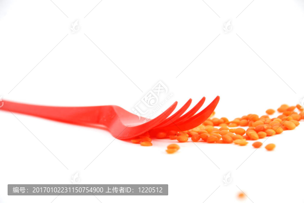 紅色的塑料叉