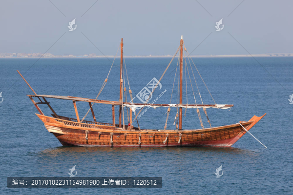 在多哈，傳統(tǒng)的阿拉伯獨桅帆船；卡塔爾
