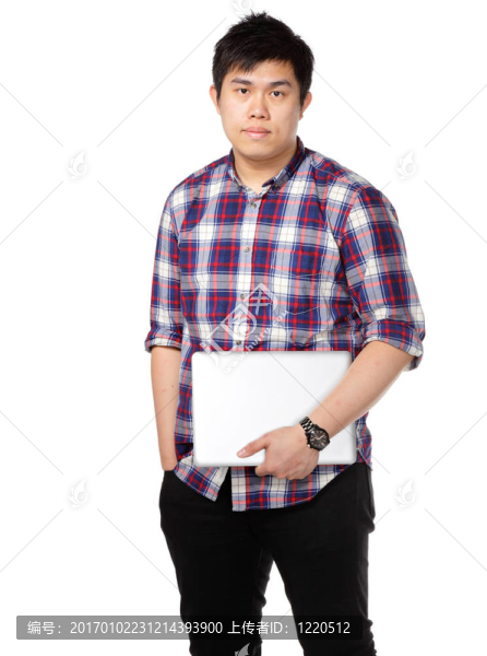 亞洲男子手提電腦