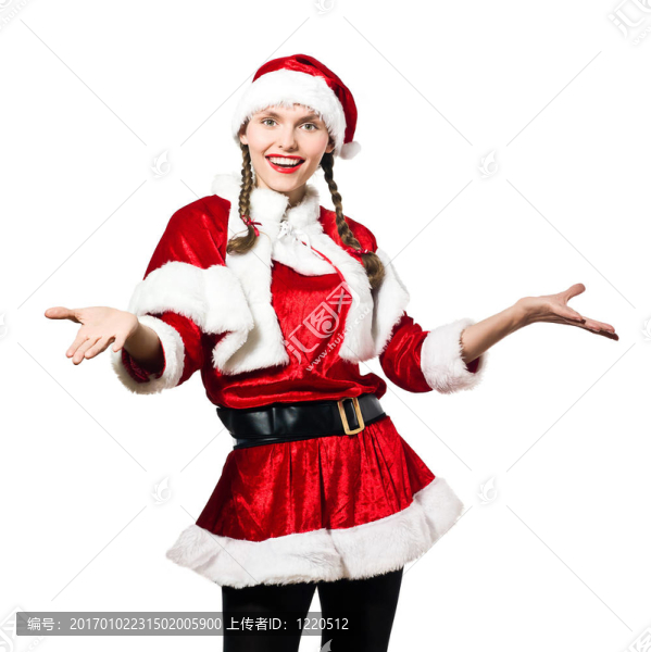 女人圣誕老人圣誕歡迎