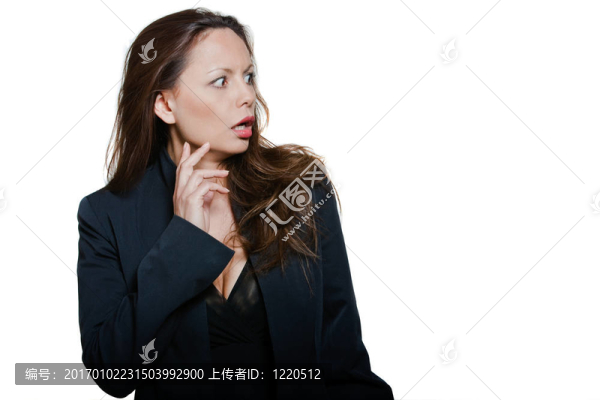 美麗的亞洲女人看了心煩意亂的肖像