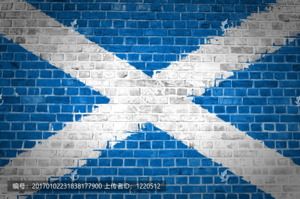 磚墻蘇格蘭圣安德魯十字