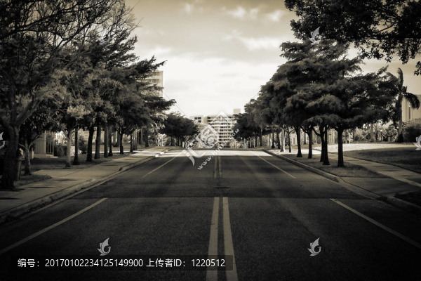 空蕩蕩的街道上
