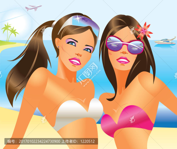 穿泳衣的漂亮女人