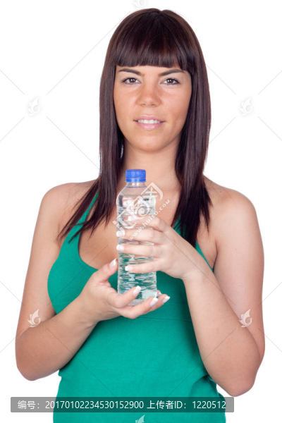 漂亮女孩帶水瓶