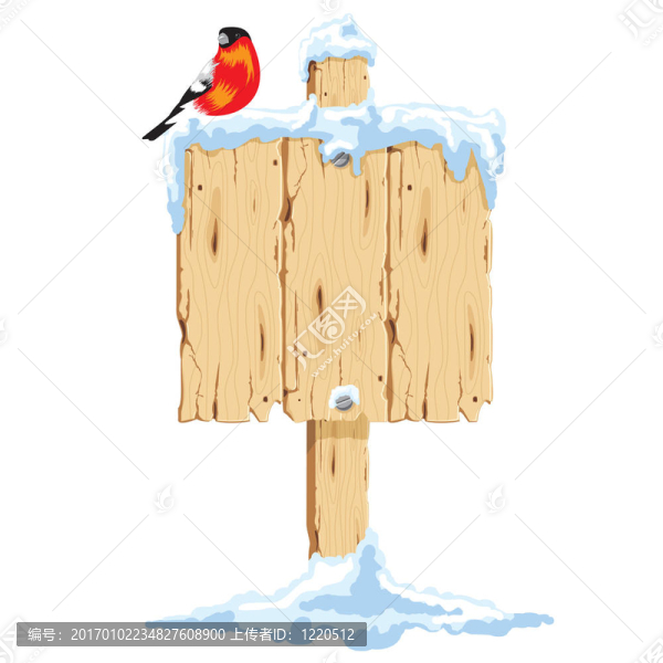 雪中的木頭路標(biāo)